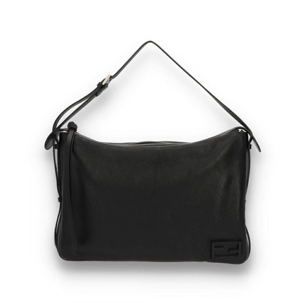 FENDI フェンディ ユニセックス バッグ ショルダーバッグ シンプリー フェンディ ブラック カーフレザー ラージ 大容量 8BR831