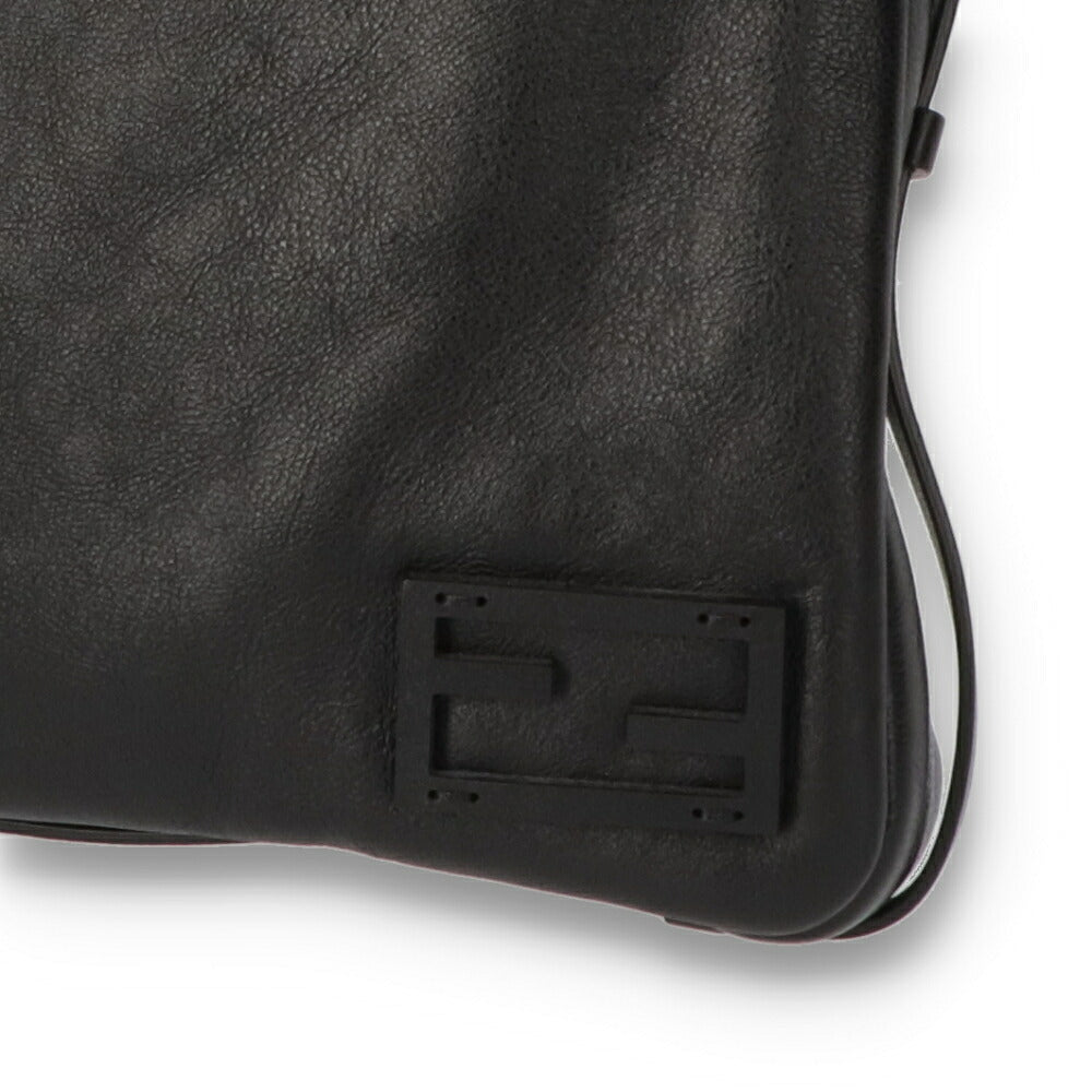 FENDI フェンディ ユニセックス バッグ ショルダーバッグ シンプリー フェンディ ブラック カーフレザー ラージ 大容量 8BR831
