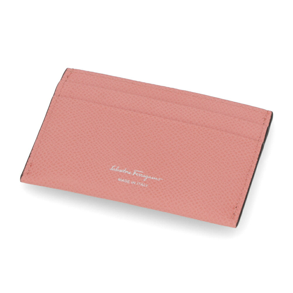 FERRAGAMO カードケース ピンク ガンチーニ レザー 220007 0758531
