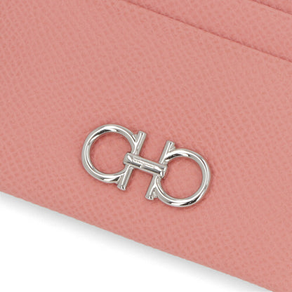 FERRAGAMO カードケース ピンク ガンチーニ レザー 220007 0758531