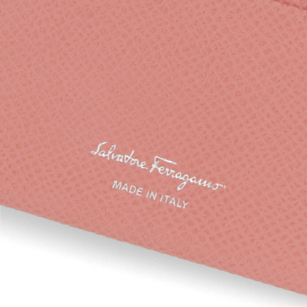 FERRAGAMO カードケース ピンク ガンチーニ レザー 220007 0758531