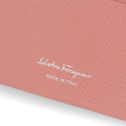 FERRAGAMO カードケース ピンク ガンチーニ レザー 220007 0758531