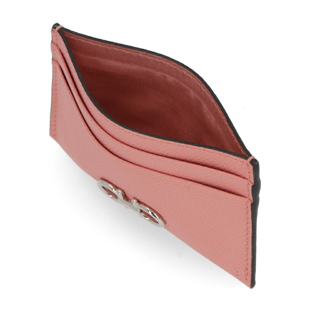 FERRAGAMO カードケース ピンク ガンチーニ レザー 220007 0758531