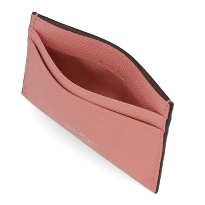 FERRAGAMO カードケース ピンク ガンチーニ レザー 220007 0758531