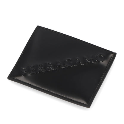 FERRAGAMO カードケース ブラック カーフレザー 3Dロゴ スリム 661204 0764207