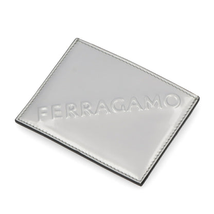 FERRAGAMO カードケース シルバー メタリック ロゴ 661204 0764210