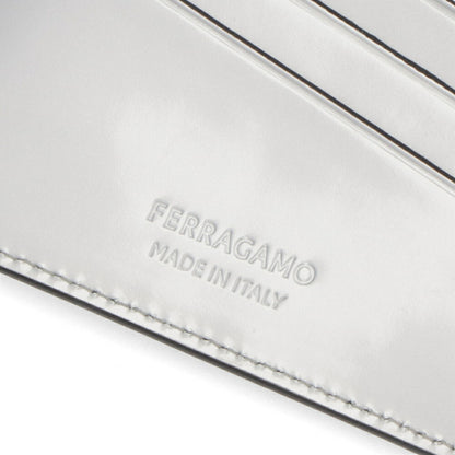 FERRAGAMO カードケース シルバー メタリック ロゴ 661204 0764210
