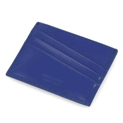 FERRAGAMO カードケース ブルー カーフレザー 3Dロゴ スリム 661204 0765696