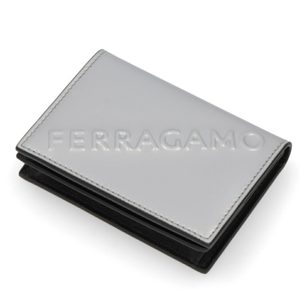 FERRAGAMO カードケース シルバー ロゴ 661211 0764218