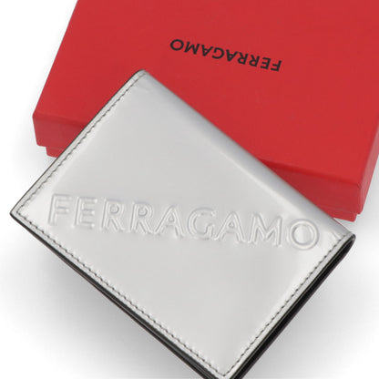 FERRAGAMO カードケース シルバー ロゴ 661211 0764218