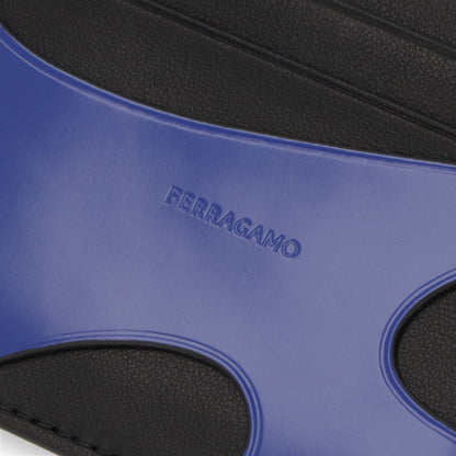 FERRAGAMO カードケース ブルー ロゴ 661261 0764229