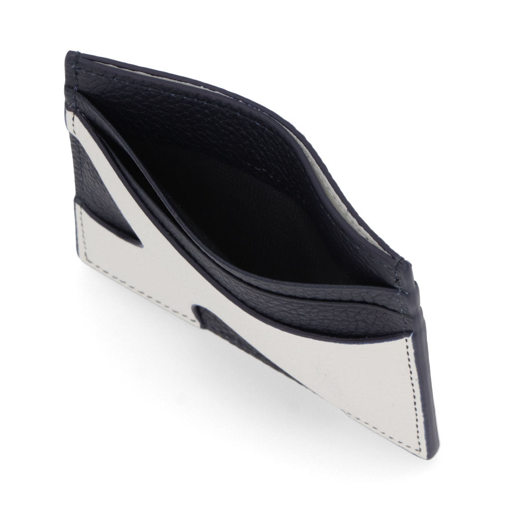 FERRAGAMO カードケース ホワイト×ブラック ロゴ 661261 0770119