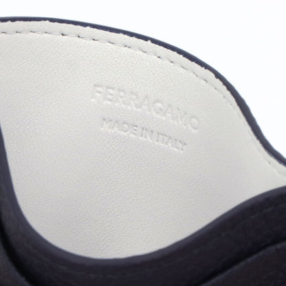 FERRAGAMO カードケース ホワイト×ブラック ロゴ 661261 0770119