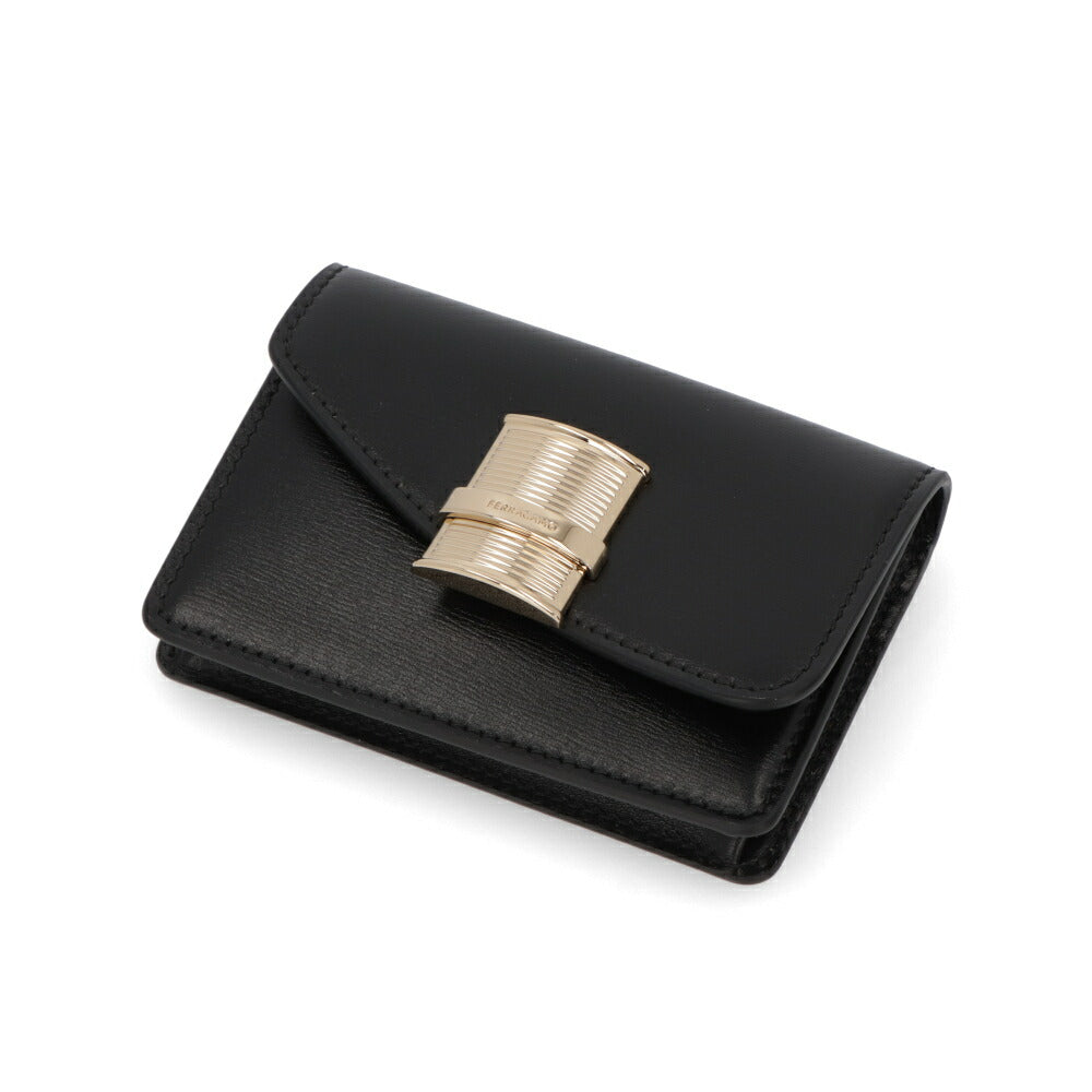 FERRAGAMO カードケース ブラック FIAMMA フィアンマ 名刺入れ 220680 775209