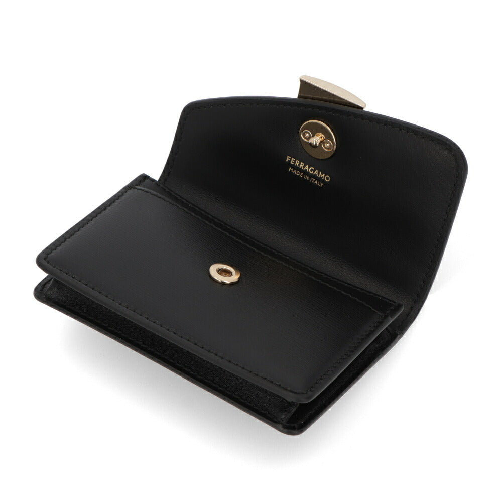 FERRAGAMO カードケース ブラック FIAMMA フィアンマ 名刺入れ 220680 775209