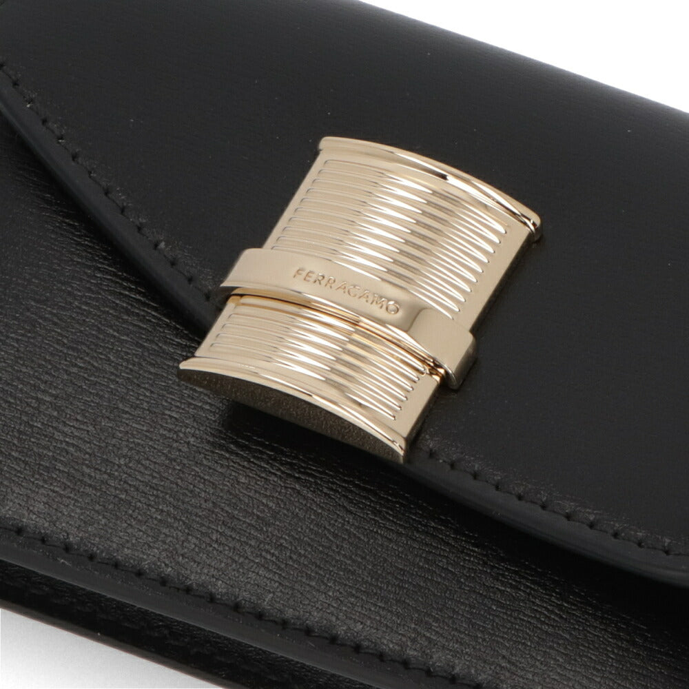 FERRAGAMO カードケース ブラック FIAMMA フィアンマ 名刺入れ 220680 775209