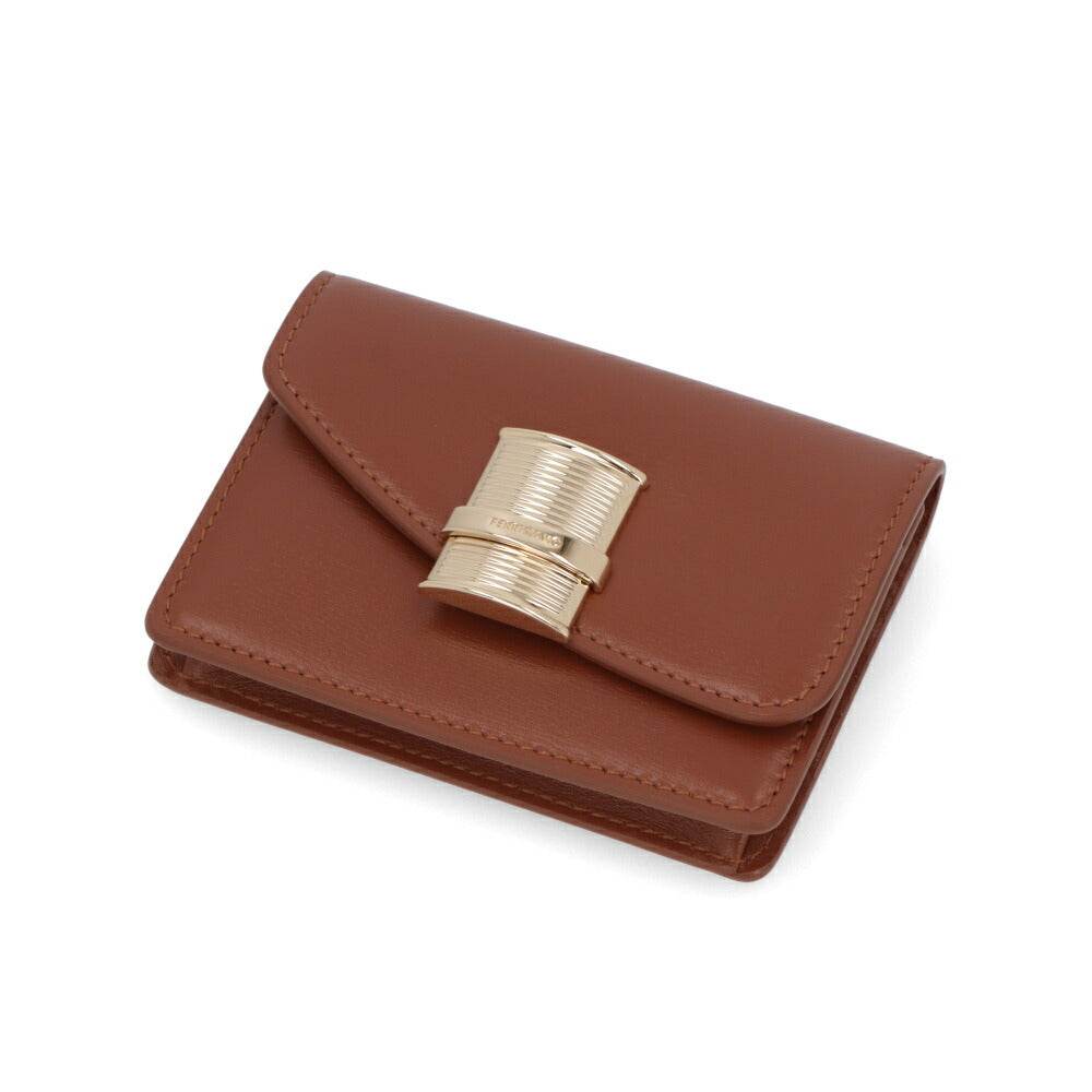 FERRAGAMO カードケース ブラウン FIAMMA フィアンマ 名刺入れ 220680 775210