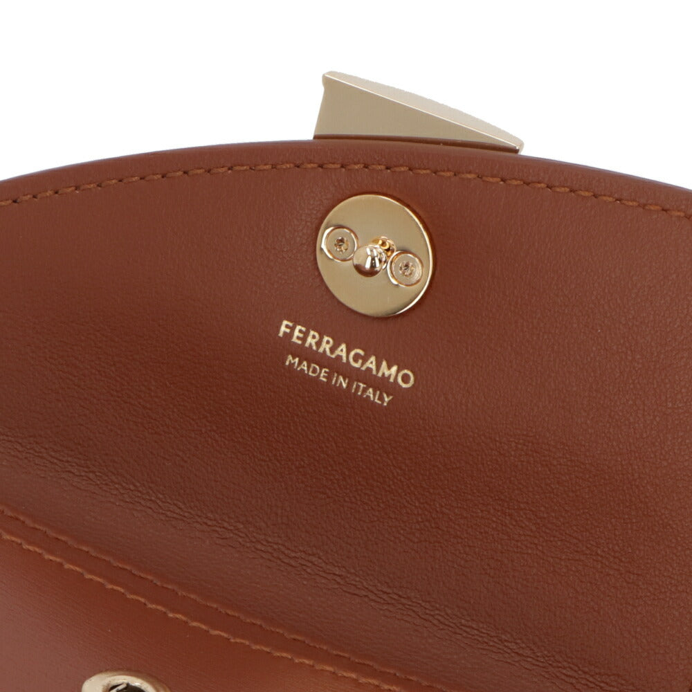 FERRAGAMO カードケース ブラウン FIAMMA フィアンマ 名刺入れ 220680 775210