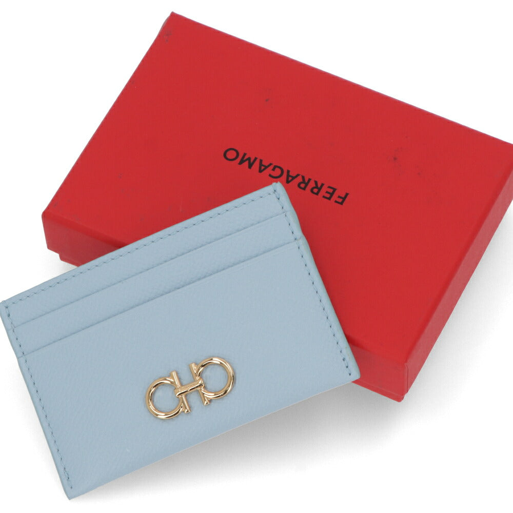 FERRAGAMO カードケース ライトブルー 名刺入れ カードホルダー 220007 774990