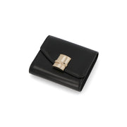 FERRAGAMO 三つ折り財布 ブラック FIAMMA フィアンマ ミニ財布 小銭入れ付き 220696 775205