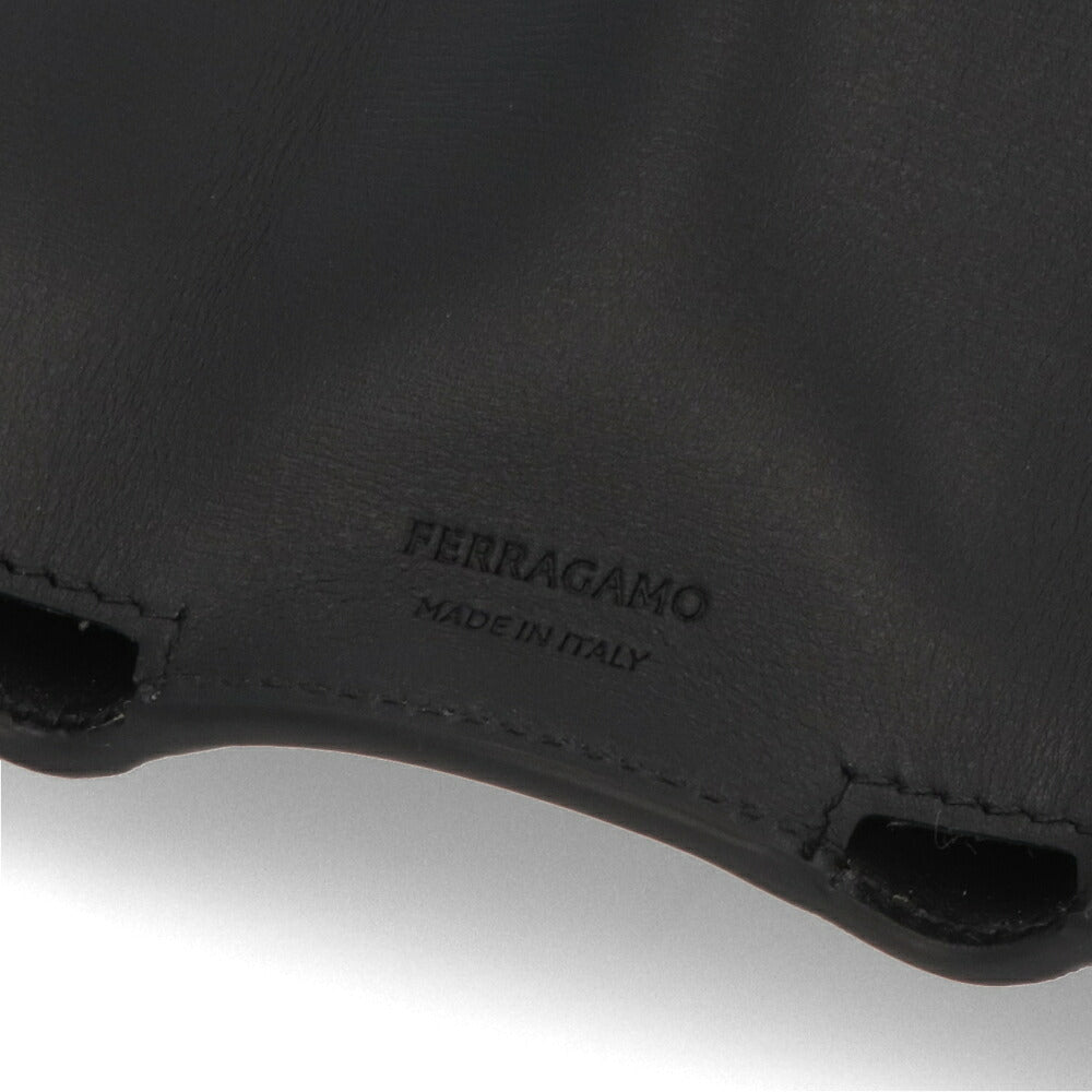 FERRAGAMO フェラガモ ユニセックス 財布 三つ折り財布 ブラック レザー ミニ財布 ロゴ 小銭入れ付き 661337 770115
