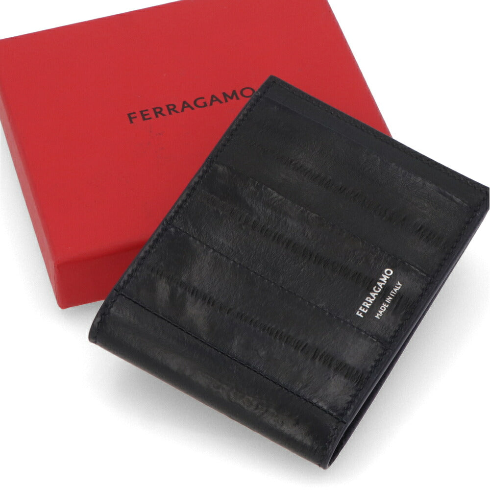 FERRAGAMO フェラガモ メンズ 財布 二つ折り財布 ネイビー系 カーフ