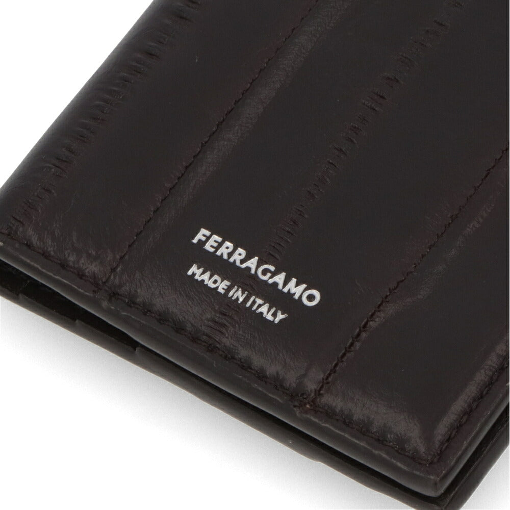 FERRAGAMO フェラガモ メンズ 雑貨 カードケース・名刺入れ ブラック レザー 二つ折り カードケース 661363 770140