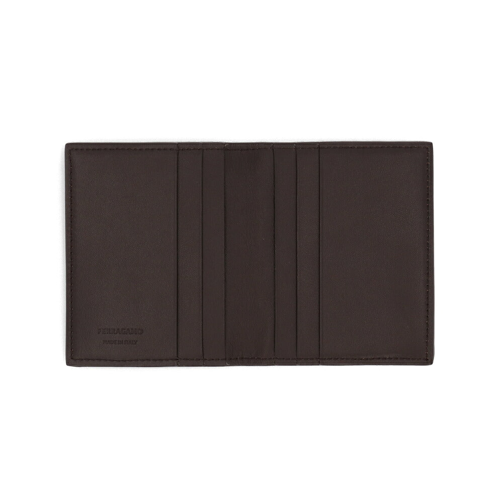 FERRAGAMO フェラガモ メンズ 雑貨 カードケース・名刺入れ ブラック レザー 二つ折り カードケース 661363 770140