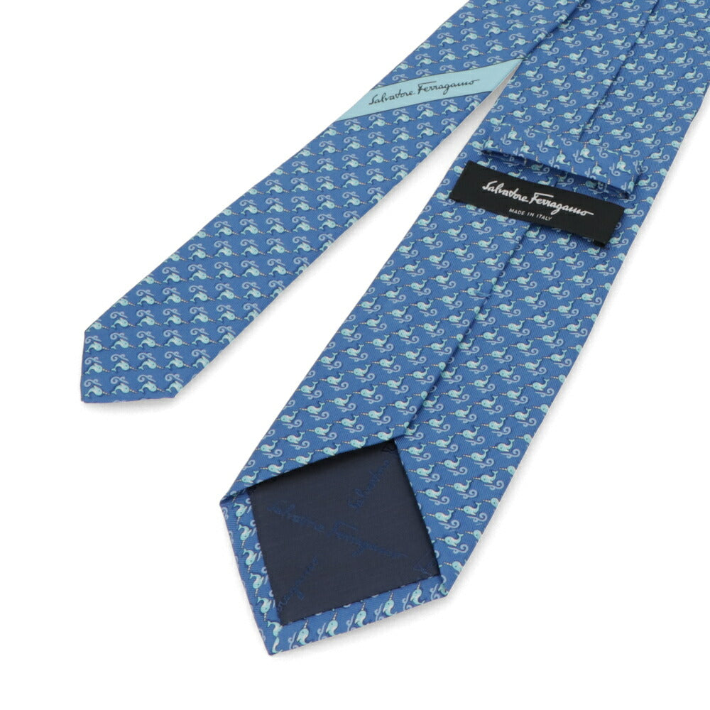 FERRAGAMO ネクタイ TIE ブルー 柄