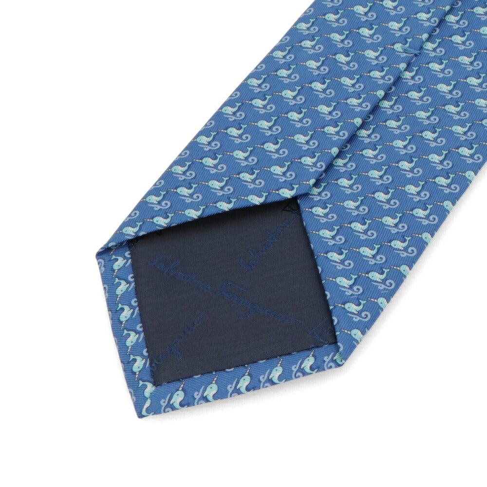 FERRAGAMO ネクタイ TIE ブルー 柄
