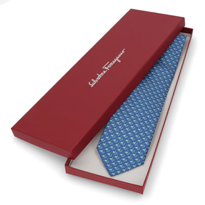 FERRAGAMO ネクタイ TIE ブルー 柄