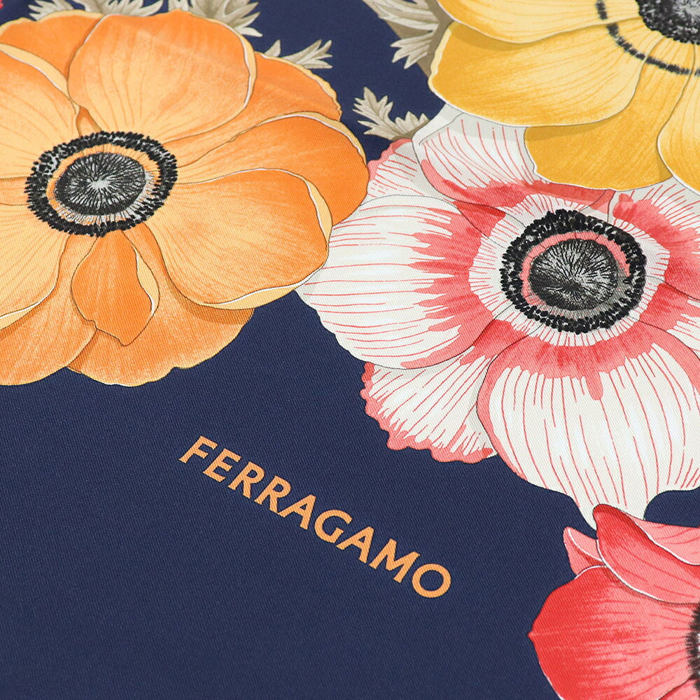 FERRAGAMO フェラガモ レディース マフラー・ストール・スカーフ スカーフ ネイビー系 シルク 大判スカーフ 310175 775432