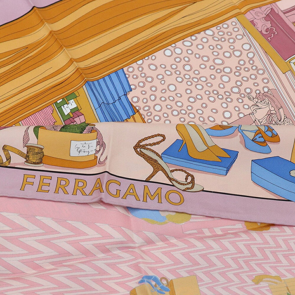 FERRAGAMO フェラガモ レディース マフラー・ストール・スカーフ スカーフ ピンク系 シルク 大判スカーフ 310174 776442