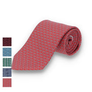 FERRAGAMO フェラガモ メンズ ネクタイ グリーン ワインレッド レッド ネイビー ブルー 総柄 幾何学模様 35 TIE 775210
