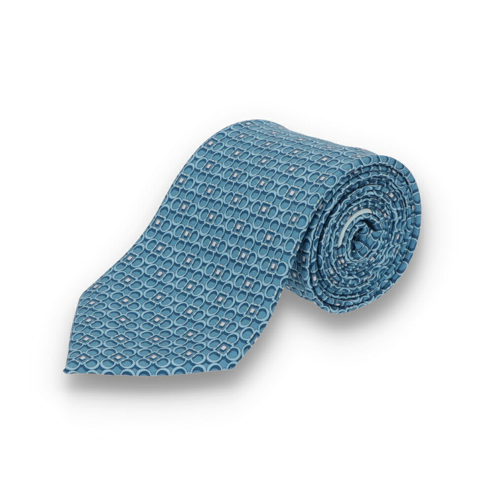 FERRAGAMO フェラガモ メンズ ネクタイ グリーン ワインレッド レッド ネイビー ブルー 総柄 幾何学模様 35 TIE 775210