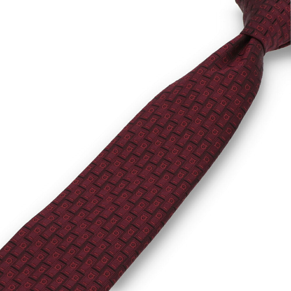 FERRAGAMO フェラガモ メンズ ネクタイ グリーン ワインレッド レッド ネイビー ブルー 総柄 幾何学模様 35 TIE 775210