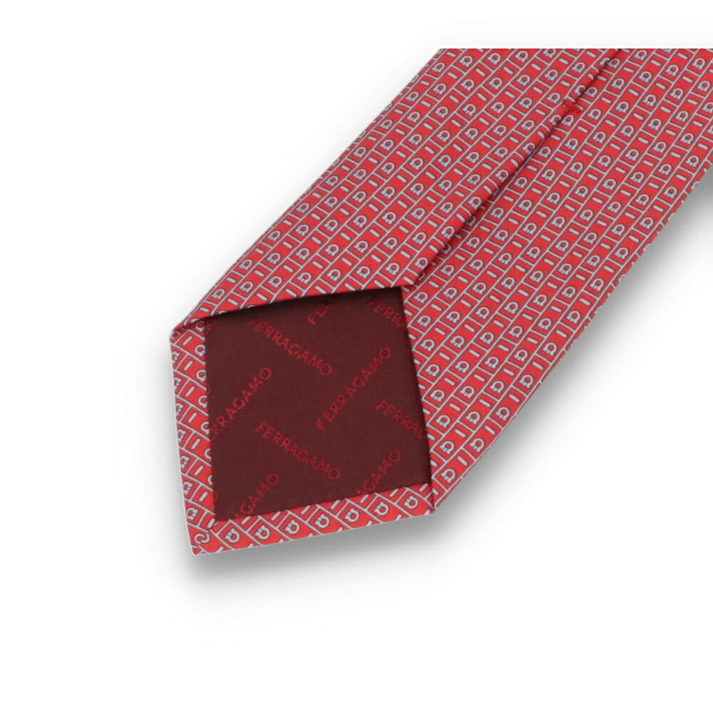 FERRAGAMO フェラガモ メンズ ネクタイ グリーン ワインレッド レッド ネイビー ブルー 総柄 幾何学模様 35 TIE 775210