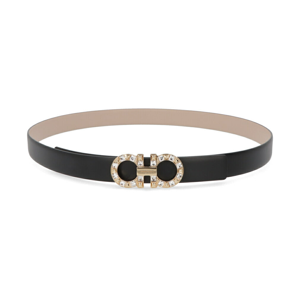 FERRAGAMO ベルト Reversible Gancini Belt NERO ロゴ ガンチーニ 230205 754954