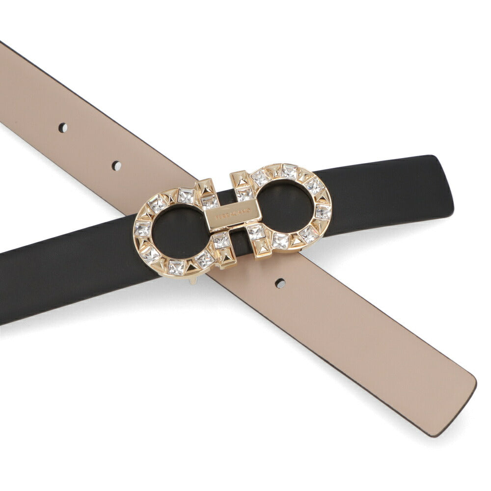 FERRAGAMO ベルト Reversible Gancini Belt NERO ロゴ ガンチーニ 230205 754954