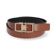 FERRAGAMO ベルトブラウン×ブラック ガンチーニ ロゴ入り 670367 775761