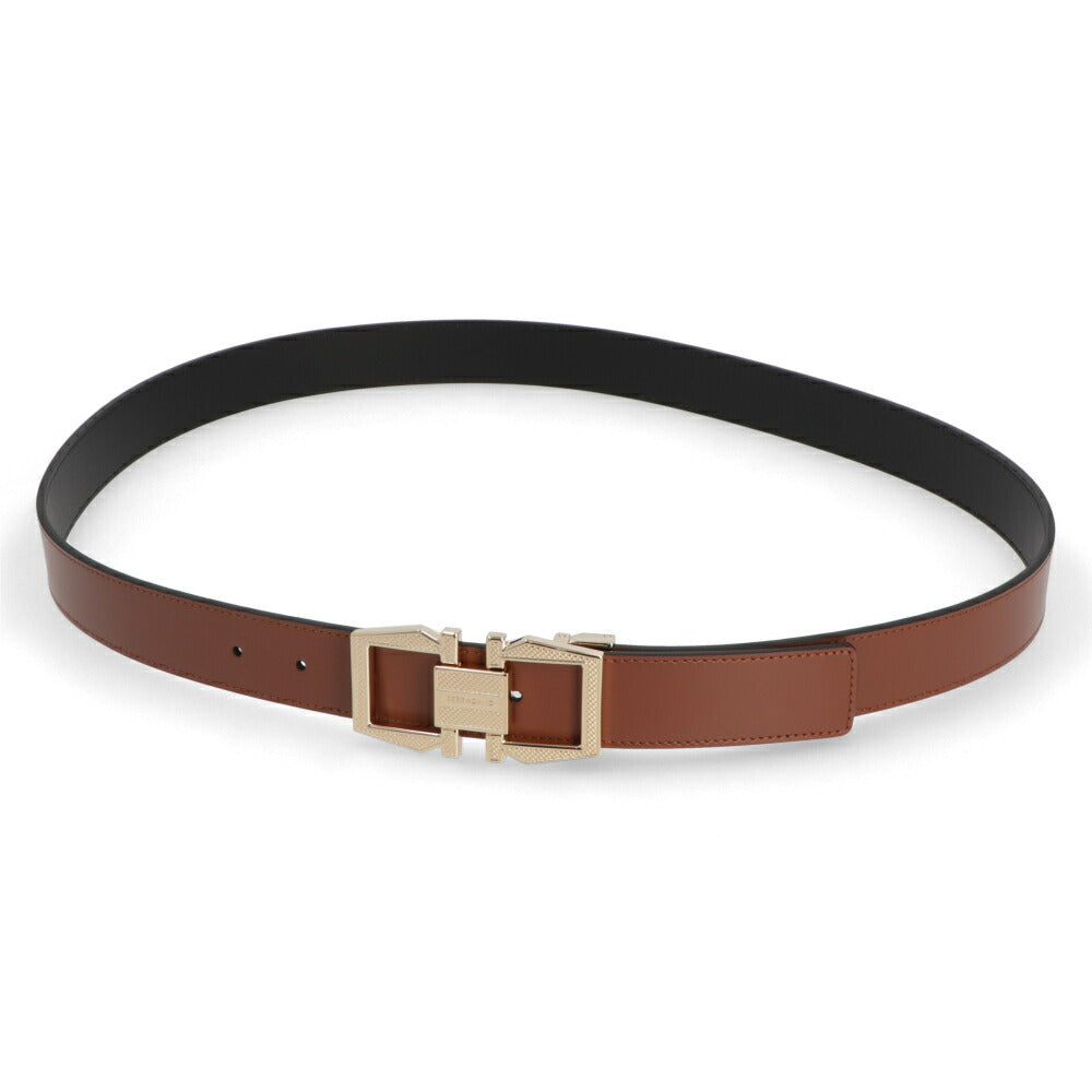 FERRAGAMO ベルトブラウン×ブラック ガンチーニ ロゴ入り 670367 775761