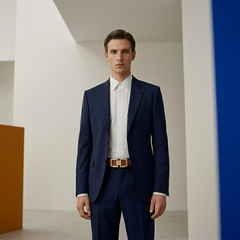 FERRAGAMO ベルトブラウン×ブラック ガンチーニ ロゴ入り 670367 775761