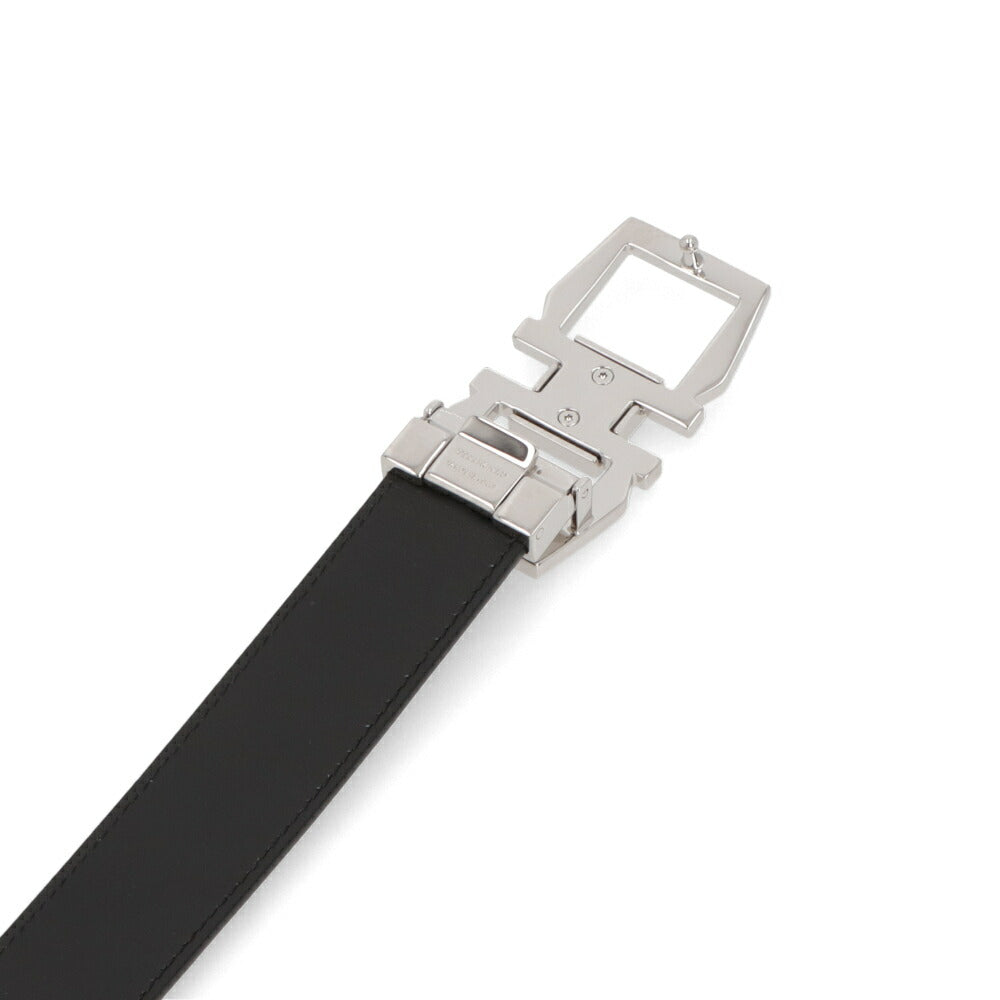 FERRAGAMO ベルトネイビー×ブラック ガンチーニ ロゴ入り 670367