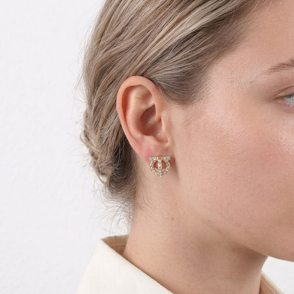FERRAGAMO フェラガモ レディース アクセサリー ピアス・イヤリング ゴールド 真鍮 クリスタル ガンチーニ ラインストーン ピアス 760417 736294