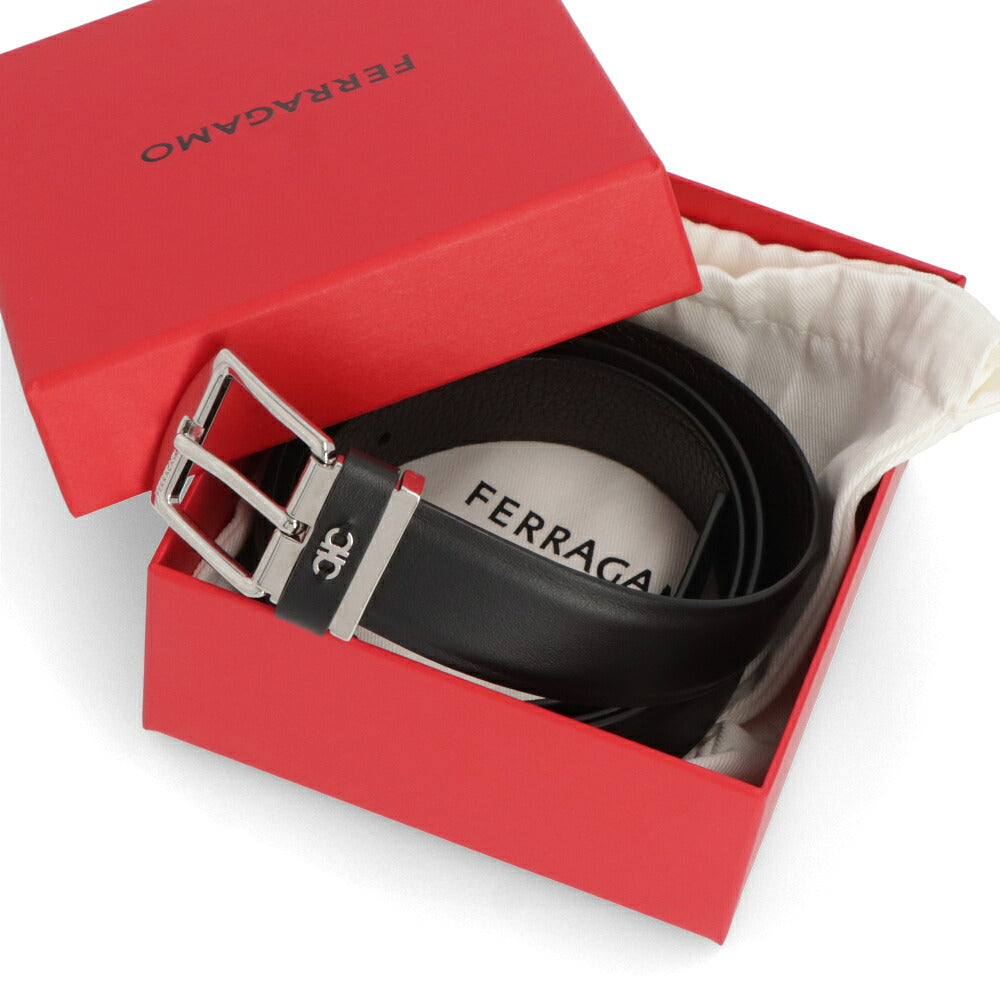 FERRAGAMO フェラガモ メンズ 雑貨 ベルト リバーシブルガンチーニベルト ブラック×ダークブラウン ダブル・ガンチーニ 670418 780437