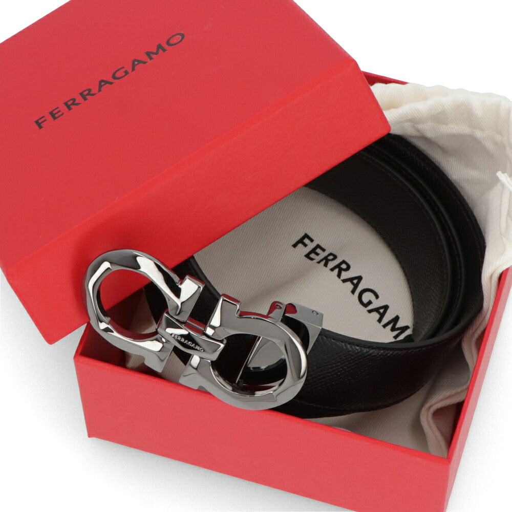 FERRAGAMO フェラガモ メンズ 雑貨 ベルト リバーシブルガンチーニベルト ブラック ダブル・ガンチーニ 67A161 725421