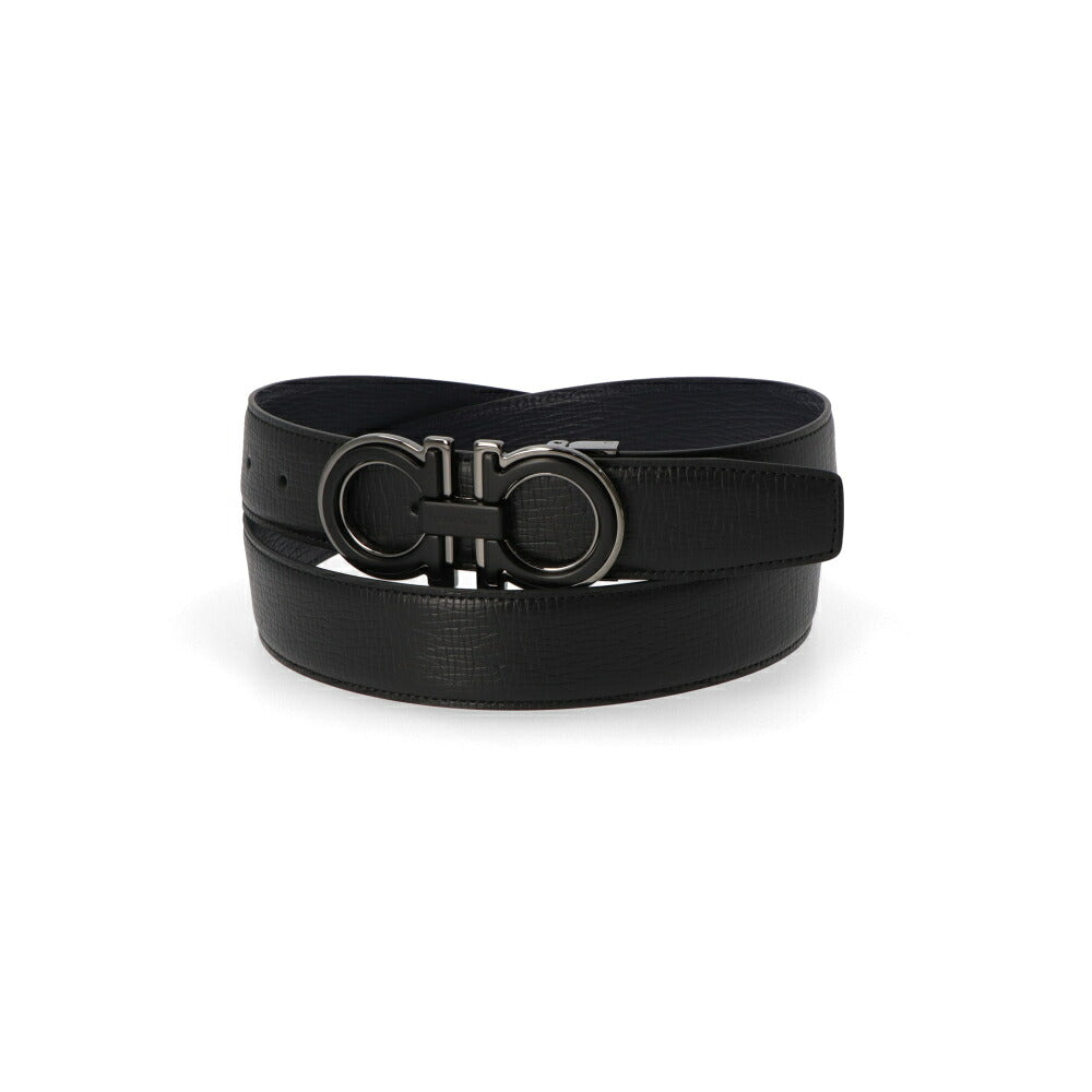 FERRAGAMO フェラガモ メンズ 雑貨 ベルト リバーシブルガンチーニベルト ブラック×ネイビー ダブル・ガンチーニ 67A254 770682