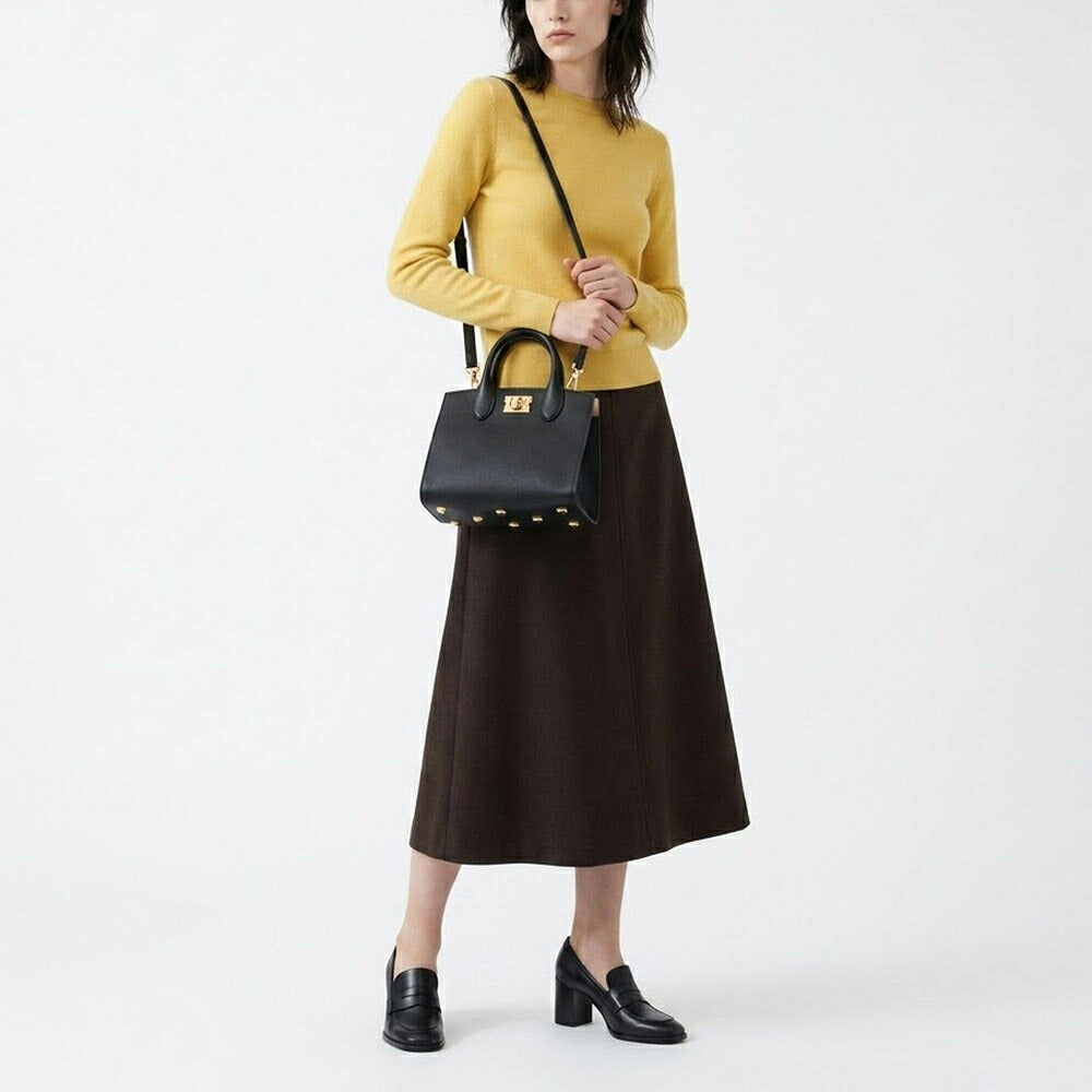 FERRAGAMO フェラガモ レディース バッグ ハンドバッグ ブラック レザー ショルダーバッグ 2way 211424 750036