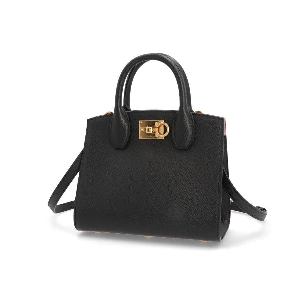 FERRAGAMO フェラガモ レディース バッグ ハンドバッグ ブラック レザー ショルダーバッグ 2way 211424 750036