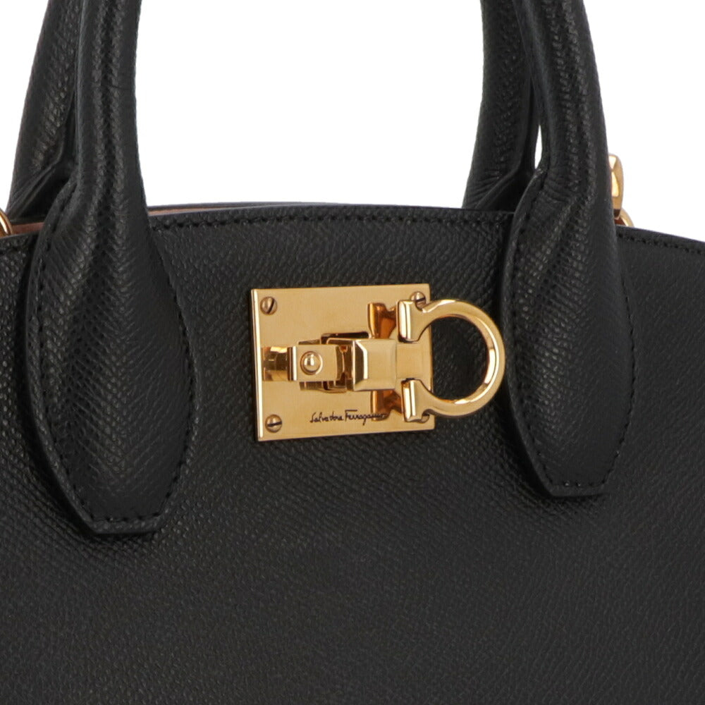 FERRAGAMO フェラガモ レディース バッグ ハンドバッグ ブラック レザー ショルダーバッグ 2way 211424 750036